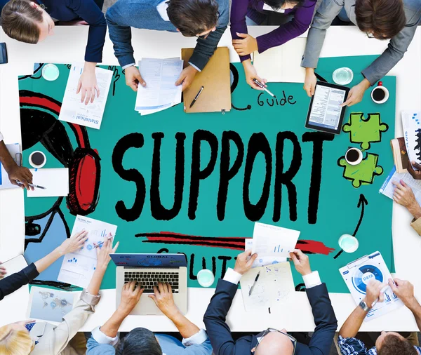 Consigli sulle soluzioni di supporto Aiuto Qualità Concetto di team di assistenza — Foto Stock
