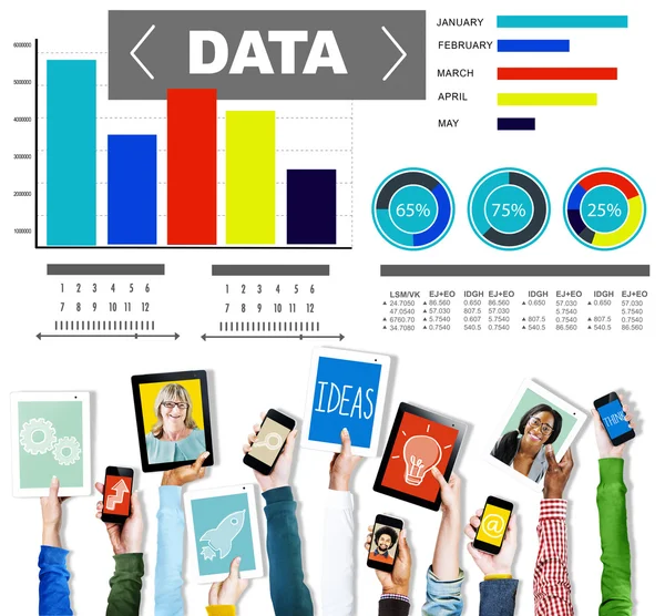 Dati analitici Grafico Performance Pattern Statistiche Informazioni — Foto Stock