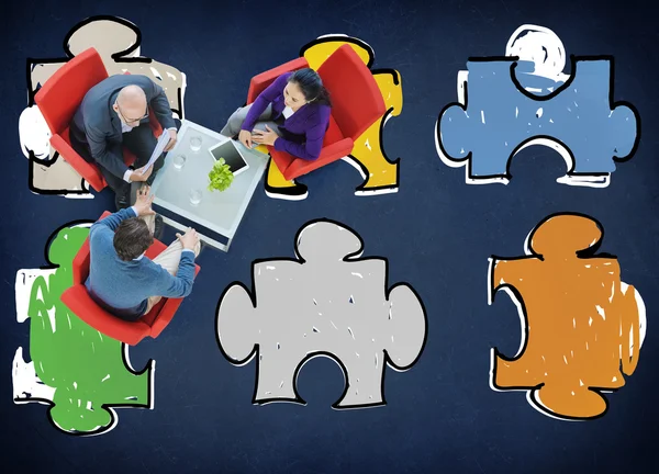 Jigsaw Puzzle Connection Concept — Stock Photo, Image