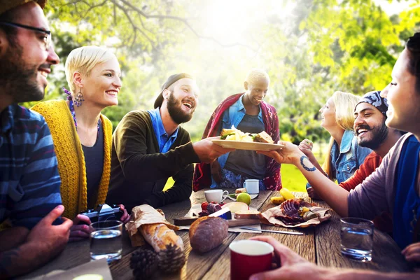 Φίλοι Picnic έννοια χαρούμενη τρόπο ζωής — Φωτογραφία Αρχείου