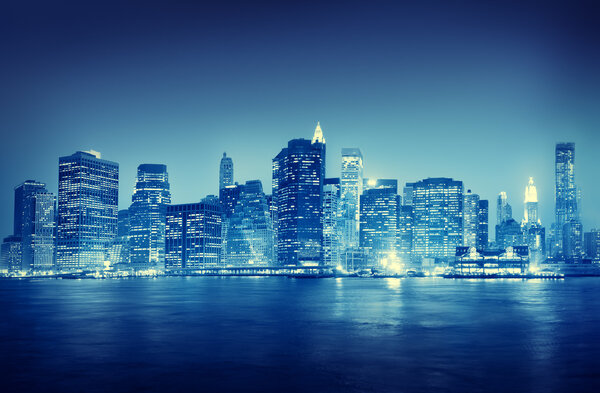 City Scape New York Buildings Travel Concept