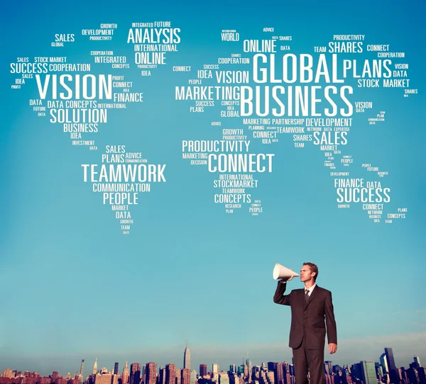 Hombre y concepto de negocio global —  Fotos de Stock