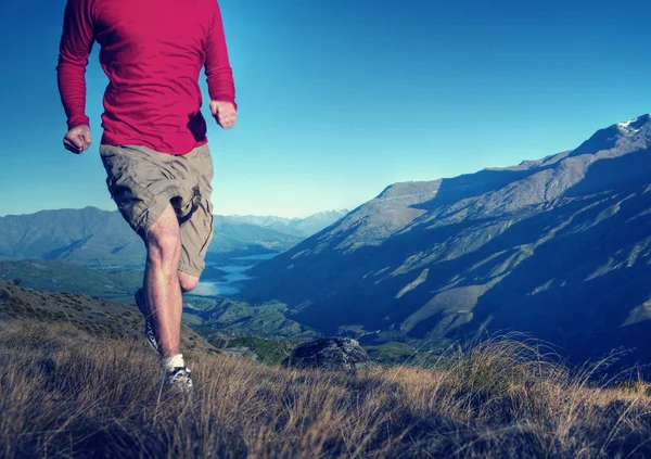 Man Jogging in Mountains — Stock Photo, Image