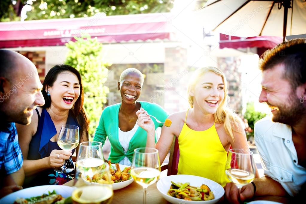 People Having Luncheon Outdoors