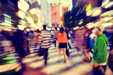 Yaya yürüyüş Japonya kalabalık