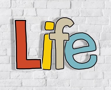 Hayat word ve tuğla duvar