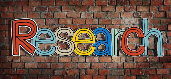 Research Word and Brick Wall — Stock Photo, Image