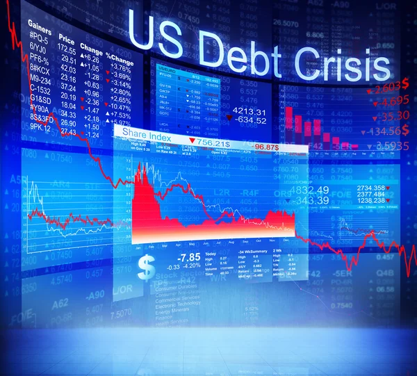 Ons schuld Crisis economische Stock Market — Stockfoto
