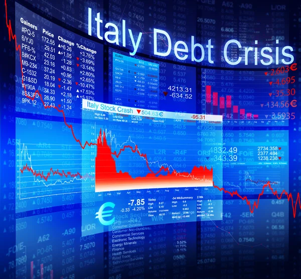 Italy Debt Crisis Economic Market — Stock Photo, Image