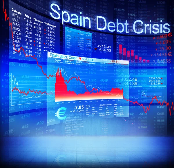 Spain Debt Crisis Economic Market — Stock Photo, Image