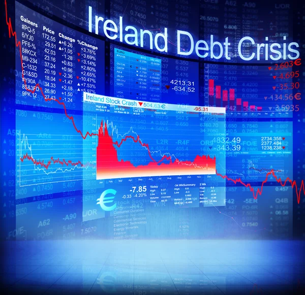 Ireland Debt Crisis Economic Stock Market — Stock Photo, Image