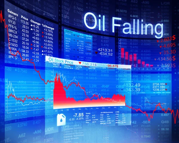 Нефть падает экономический глобальный бизнес — стоковое фото