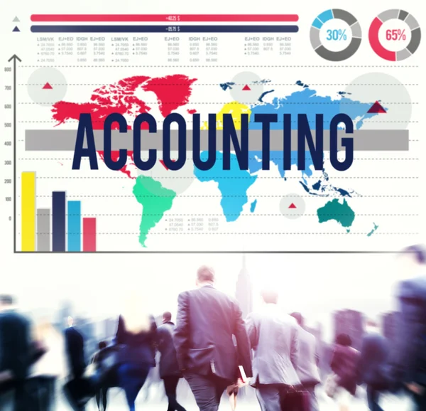 Gli uomini d'affari a piedi e il concetto di contabilità — Foto Stock