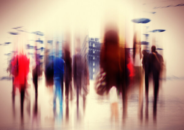 Business People Rush Hour Walking