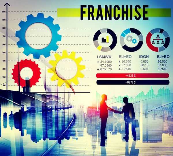 İşadamları ve franchise kavramı — Stok fotoğraf