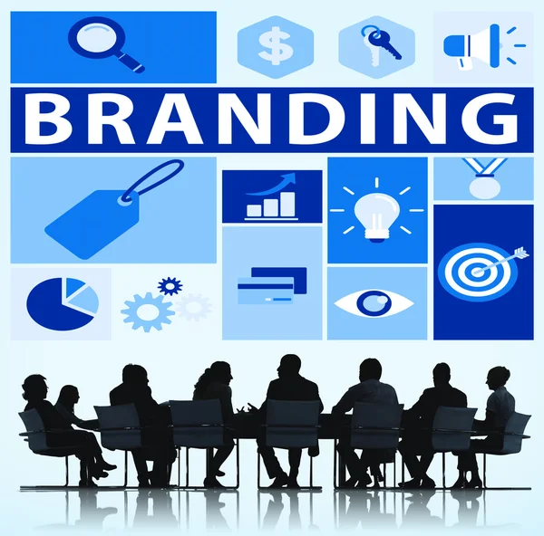 Branding και μάρκετινγκ εμπορικών έννοια — Φωτογραφία Αρχείου