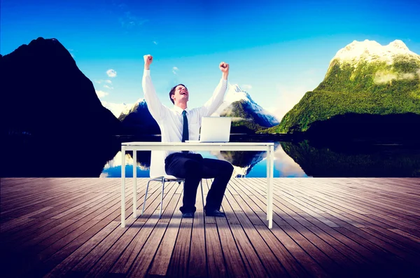 Businessman relaxing at outdoors — Stock Photo, Image