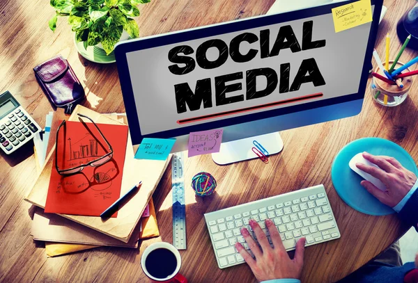Social Media, Concetto di connessione tecnologica — Foto Stock