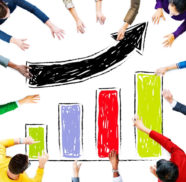 Bar Graph Growth Moving Up Concept — Stock Photo, Image