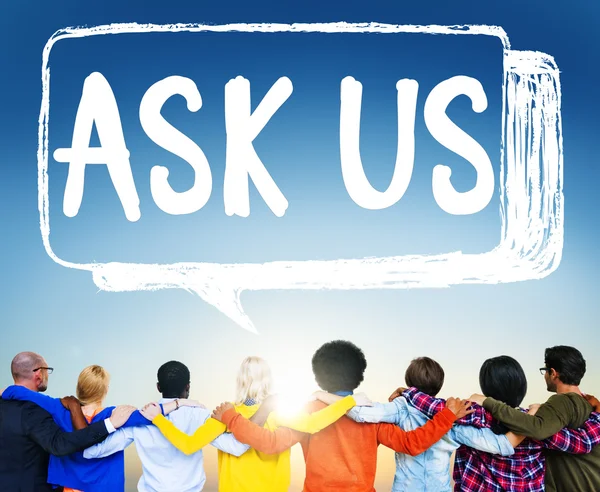 Ask Us Inquiries Questions Concept — Stock Photo, Image