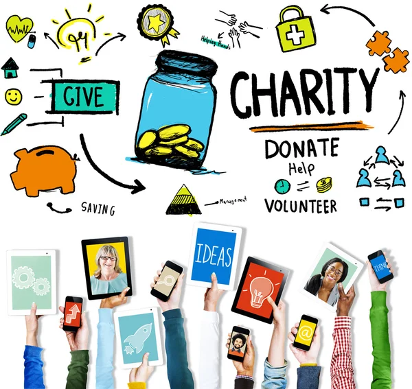 Wohltätigkeitsorganisation spendet Hilfskonzept — Stockfoto