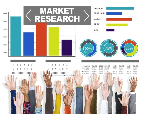 Marktforschung, Marketingstrategie-Konzept — Stockfoto
