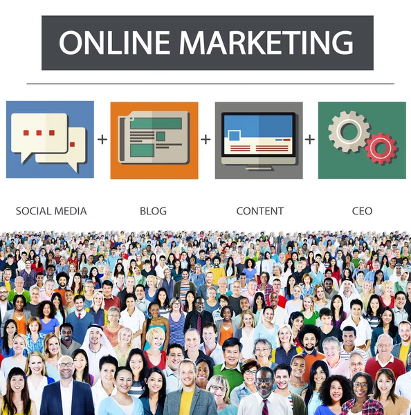 Концепція стратегії онлайн-маркетингу — стокове фото