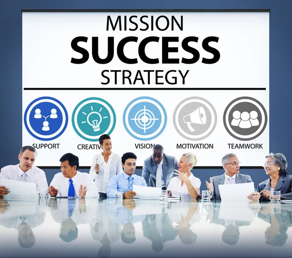 Conceito de Estratégia de Sucesso de Missão — Fotografia de Stock