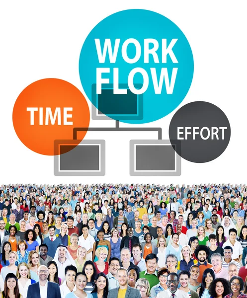 Werk flow inspanning implementeren Business Concept — Stockfoto