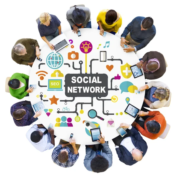 Conceito de conexão de rede social — Fotografia de Stock