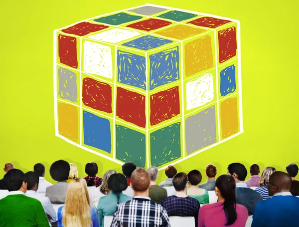 Головоломка куб концепції — стокове фото