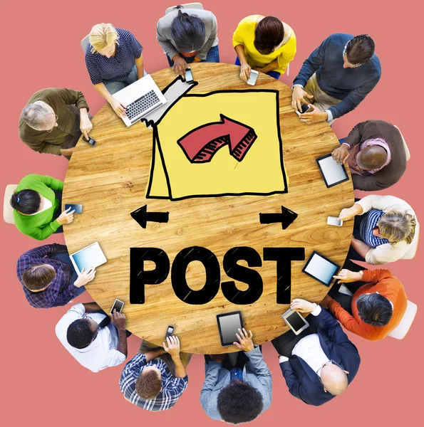 Concepto de Comunicación Post Redes Sociales — Foto de Stock