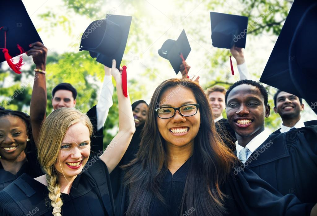 Students Celebrating Graduation Concept