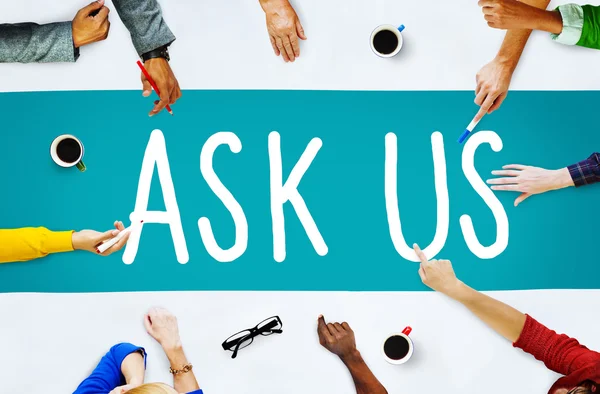 Ask Us Inquiries Questions — Stock Photo, Image