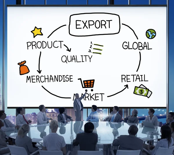Conceito de Mercadoria de Produto de Exportação — Fotografia de Stock