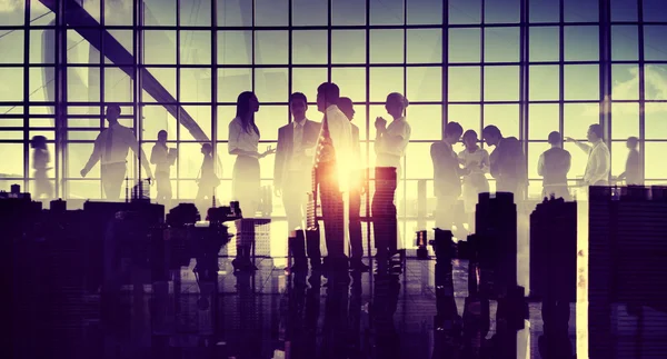 Silhouettes of Business People — Stock Photo, Image