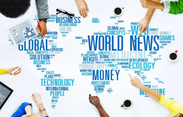 Концепція глобалізації світових новин — стокове фото