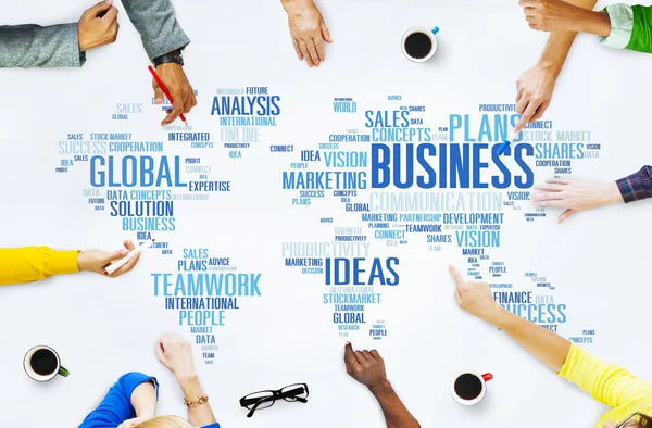 Business Global World Plans Concept — Stock Photo, Image