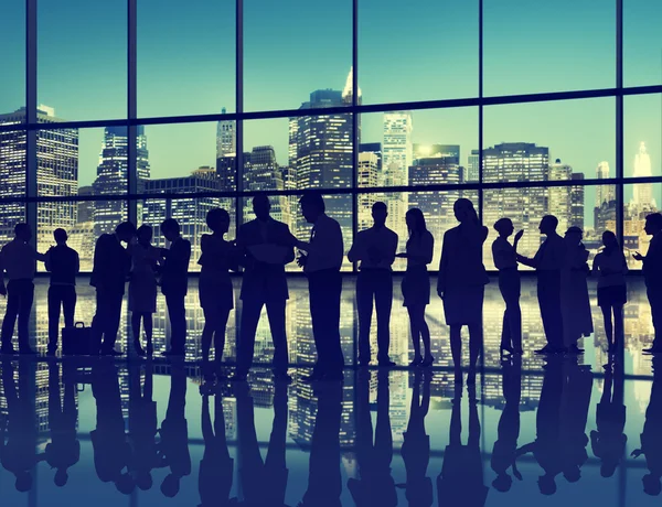 Silhouettes of Business People — Stock Photo, Image