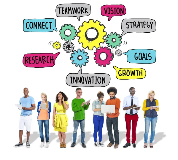 Teamwerk verbinding strategie visie concept — Stockfoto