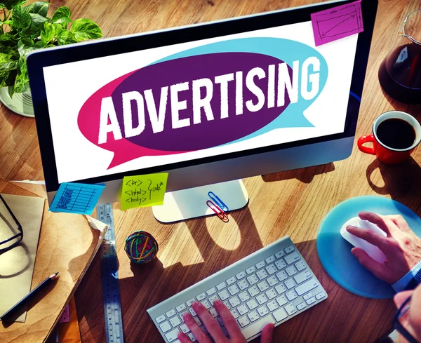 Concepto de comercialización comercial de publicidad — Foto de Stock