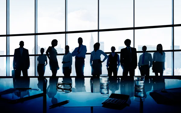 Silhouettes of Business People — Stock Photo, Image