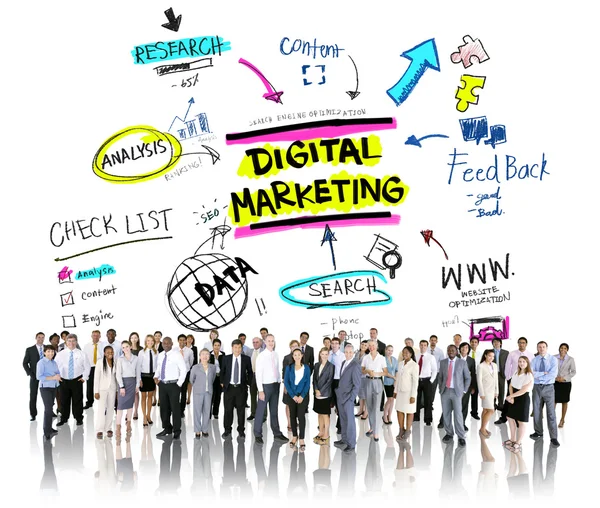 Branding stratégia Online média fogalma — Stock Fotó