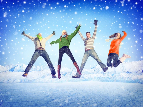 Friendship Winter Happiness — Stock Photo, Image