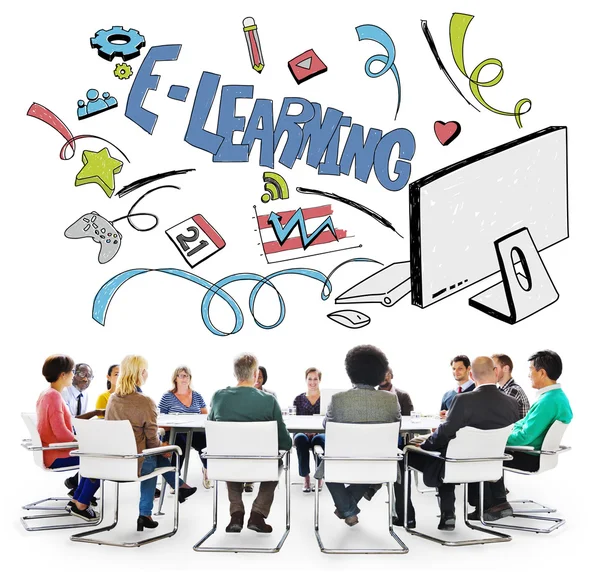 E-tanulás, oktatás, technológia koncepció — Stock Fotó