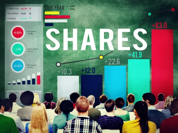 Compartilhamento de Ações Conceito Corporativo — Fotografia de Stock