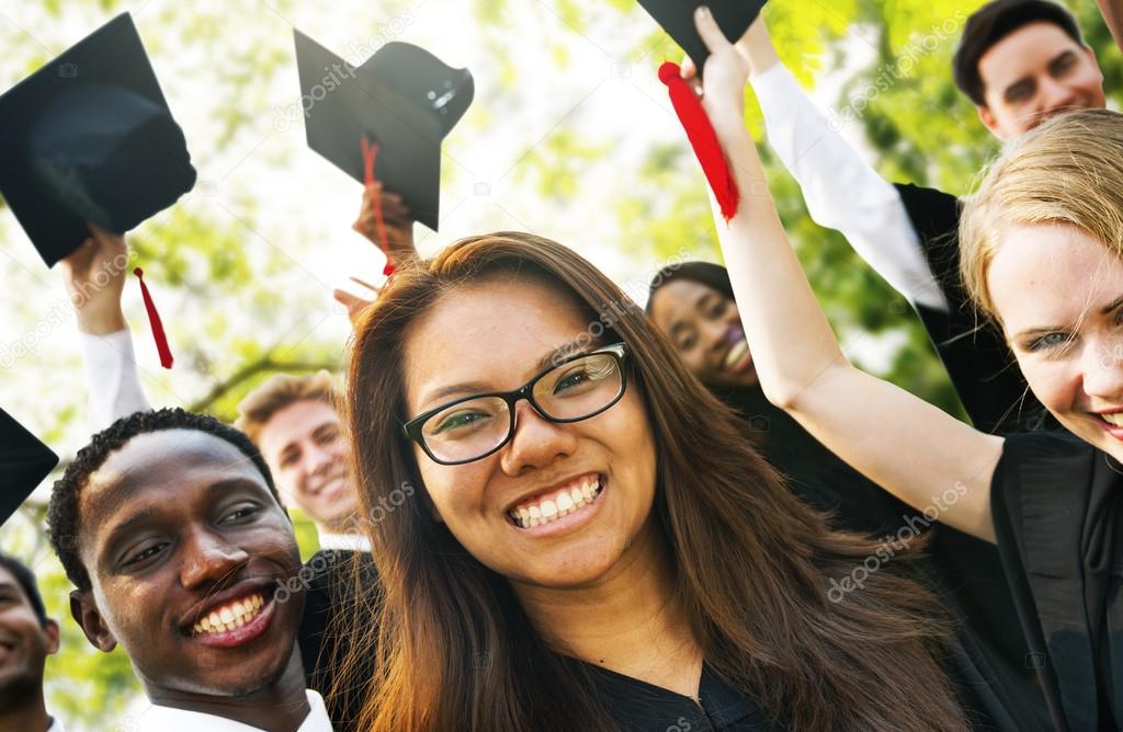 Students Celebrating Graduation Concept