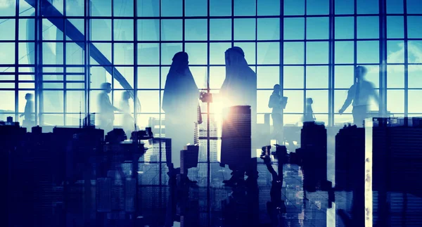 Business workers silhouettes — Stock Photo, Image