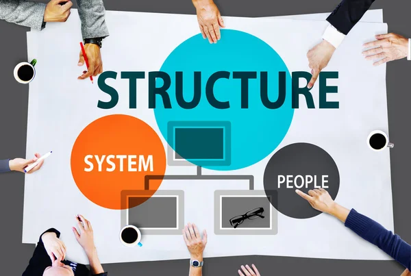 Bedrijfsconcept structuur stroomdiagram — Stockfoto