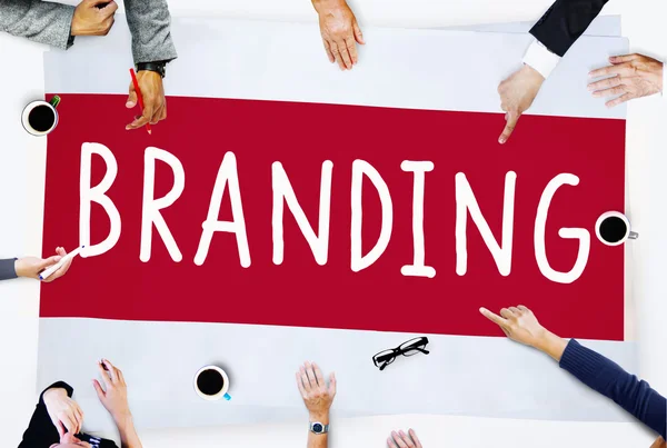 Branding ιδέα μάρκετινγκ εμπορικών σημάτων μάρκα — Φωτογραφία Αρχείου
